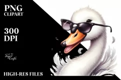 Funny Whimsical Swan Portrait Clipart Product Image 3