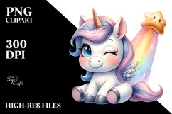 Playful Comet Baby Unicorn | Sublimation | Clipart Product Image 3