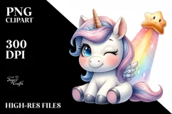Playful Comet Baby Unicorn | Sublimation | Clipart Product Image 3