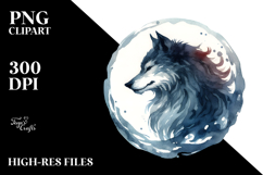 Simple Watercolor Werewolf PNG Product Image 2