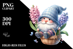 Floating Gnome with Hyacinth PNG Product Image 2
