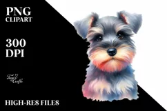 Colorful Miniature Schnauzer Tumbling with Petals | Product Image 3
