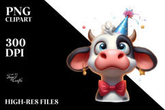 Playful Cow with Party Hat Product Image 2