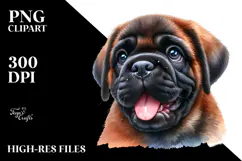 Watercolor Baby Bullmastiff PNG Product Image 2