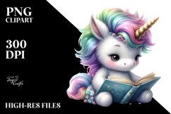 Baby Unicorn Watercolor Reading Product Image 3