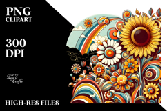 Colorfull Sunflowers PNG Product Image 2