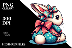 Retro Bunny Sitting PNG Product Image 2