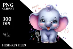 Cute Baby Elephant, High-Res PNG Product Image 2