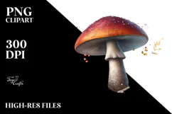 Mushroom Watercolor Splash, Transparent PNG Product Image 2