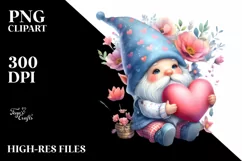 Cute Baby Gnome with Heart PNG Product Image 2