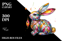 Colorful Bunny PNG Product Image 2