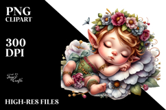 Adorned Baby Gnome Sleeping PNG Product Image 2