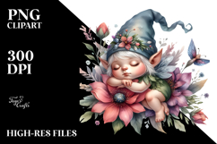 Adorned Baby Gnome Sleeping PNG Product Image 2
