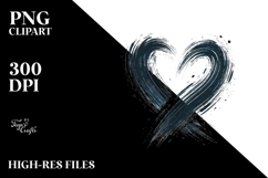 Heart with Wings Simple Paintbrush Style PNG Product Image 2