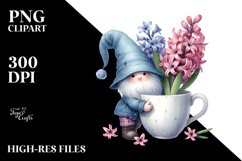 Cute Baby Gnome with Hyacinth Cup PNG Product Image 2