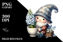 Cute Baby Gnome with Hyacinth Cup PNG Product Image 2