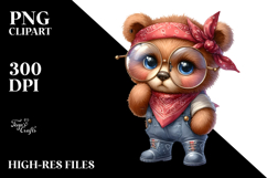 Expressive Baby Bear with es | Sublimation | Clipart Product Image 2