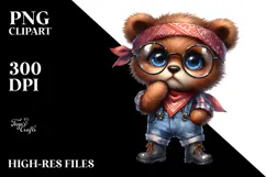 Expressive Baby Bear with es | Sublimation | Clipart Product Image 2