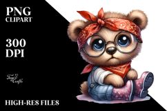 Expressive Baby Bear with es | Sublimation | Clipart Product Image 2
