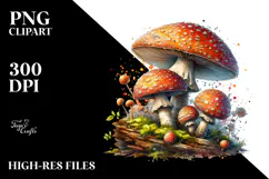 Mushroom Watercolor Splash, Transparent PNG Product Image 2