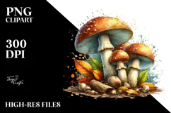 Mushroom Watercolor Splash, Transparent PNG Product Image 2