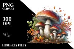 Mushroom Watercolor Splash, Transparent PNG Product Image 2