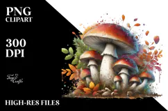 Mushroom Watercolor Splash, Transparent PNG Product Image 2