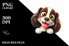 Colorful Cartoon Baby Spaniel Sublimation Clipart Product Image 3