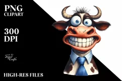 Cow Funny Crazy Cow Portrait | Clipart Product Image 1