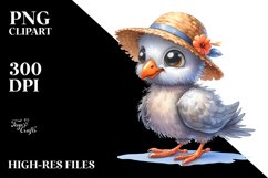 Funny Baby Dove with Sun Hat | Sublimation | Clipart Product Image 3
