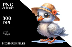 Funny Baby Dove with Sun Hat | Sublimation | Clipart Product Image 2