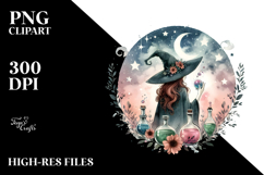 Washed Retro Witch with Potion PNG Product Image 2