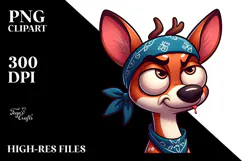 Playful Deer with Bandana PNG Product Image 2