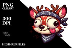 Goofy Deer with Bandana PNG Product Image 2