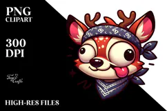 Goofy Deer with Bandana PNG Product Image 2