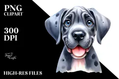 Cute Happy Great Dane PNG Product Image 2
