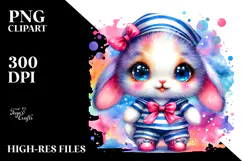 Cute Vibrant Baby Rabbit PNG Product Image 2