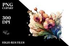 Abstract Wooden Sweet Pea Stained Clipart Product Image 1