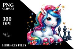 Watercolor Baby Unicorn Competition Floor PNG Product Image 3