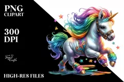 Baby Unicorn on Competition Floor, PNG Product Image 3