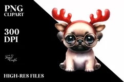 Colorful Pug, High-Res PNG Product Image 1