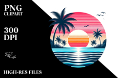 tropical Sunset Tshirt Design, PNG Product Image 2