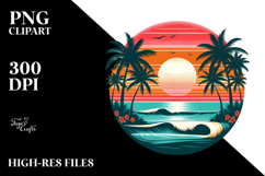tropical Sunset Tshirt Design, PNG Product Image 2