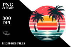 tropical Sunset Tshirt Design, PNG Product Image 2