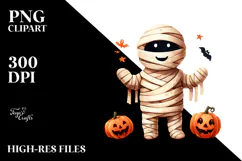 Simple Funny Halloween Mummy, Transparent PNG Product Image 2