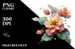 Wooden Small Stained Begonia PNG Product Image 2