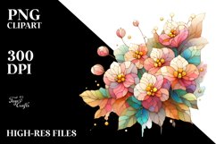 Wooden Small Stained Begonia PNG Product Image 2