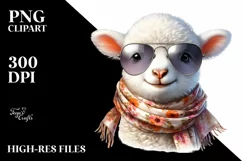Detailed Funny Lamb Watercolor Clipart Product Image 3
