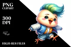 Happy Baby Chicken Jumping PNG Product Image 1