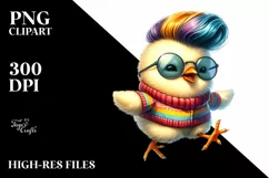 Happy Baby Chicken Jumping PNG Product Image 3